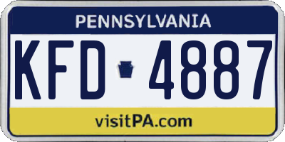 PA license plate KFD4887