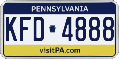 PA license plate KFD4888