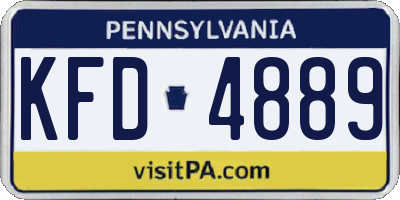 PA license plate KFD4889