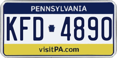 PA license plate KFD4890