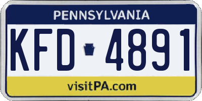 PA license plate KFD4891