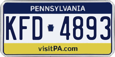 PA license plate KFD4893