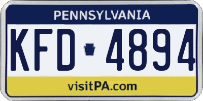 PA license plate KFD4894