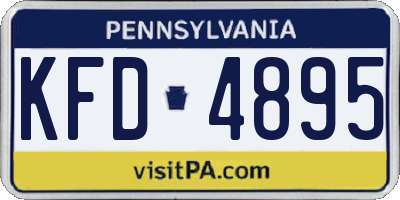 PA license plate KFD4895