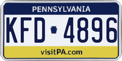 PA license plate KFD4896