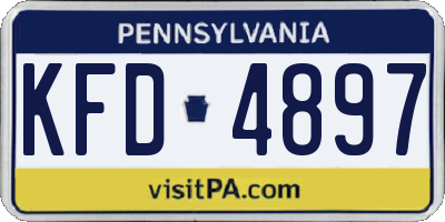 PA license plate KFD4897