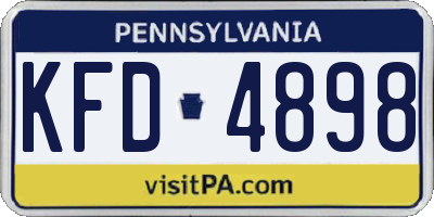 PA license plate KFD4898