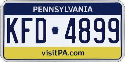 PA license plate KFD4899