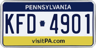 PA license plate KFD4901