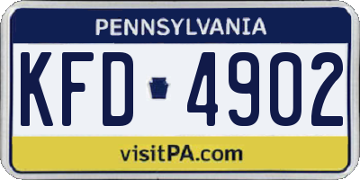 PA license plate KFD4902