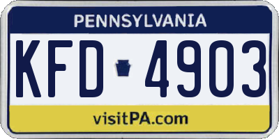 PA license plate KFD4903