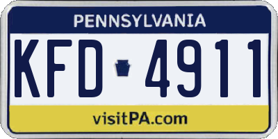 PA license plate KFD4911