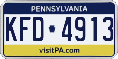 PA license plate KFD4913