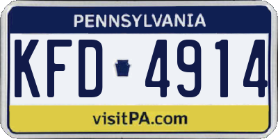 PA license plate KFD4914