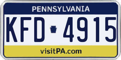 PA license plate KFD4915