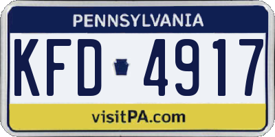 PA license plate KFD4917