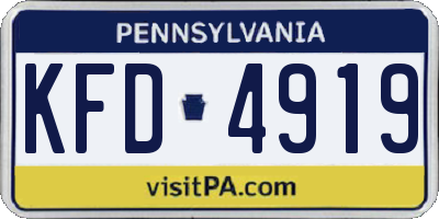 PA license plate KFD4919