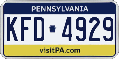 PA license plate KFD4929