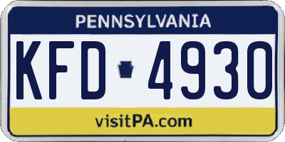 PA license plate KFD4930