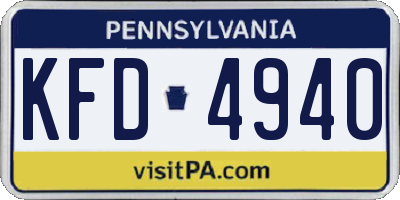 PA license plate KFD4940