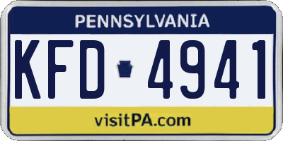 PA license plate KFD4941