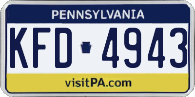 PA license plate KFD4943