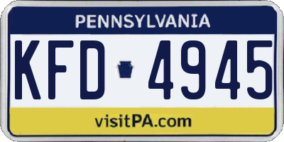 PA license plate KFD4945