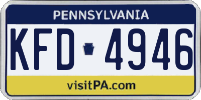 PA license plate KFD4946