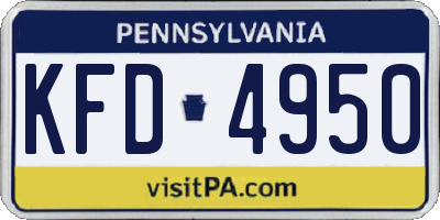 PA license plate KFD4950