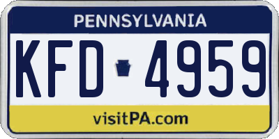 PA license plate KFD4959