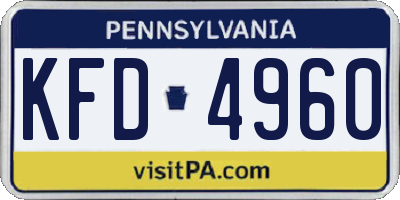 PA license plate KFD4960