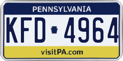 PA license plate KFD4964