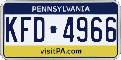 PA license plate KFD4966