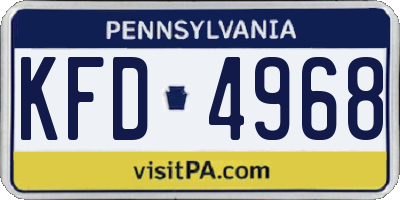 PA license plate KFD4968