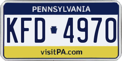 PA license plate KFD4970