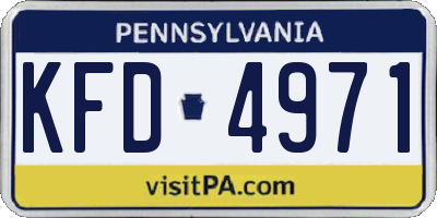PA license plate KFD4971
