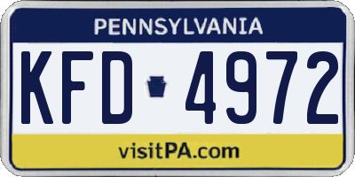 PA license plate KFD4972