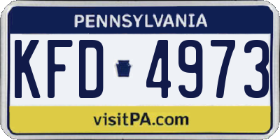PA license plate KFD4973