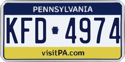 PA license plate KFD4974