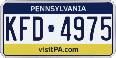 PA license plate KFD4975