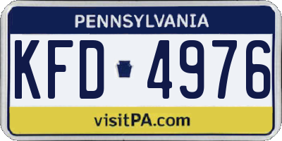 PA license plate KFD4976