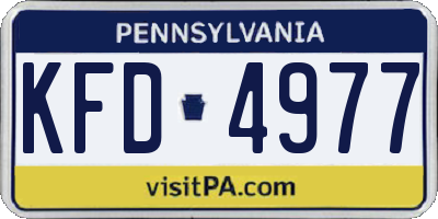 PA license plate KFD4977