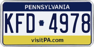 PA license plate KFD4978