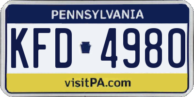 PA license plate KFD4980
