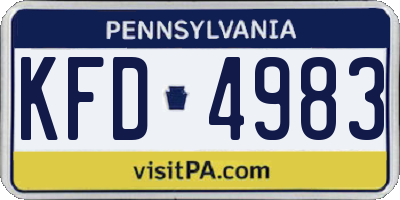 PA license plate KFD4983