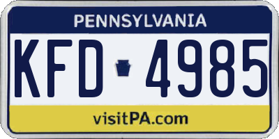 PA license plate KFD4985