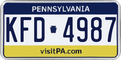 PA license plate KFD4987