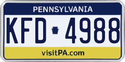 PA license plate KFD4988