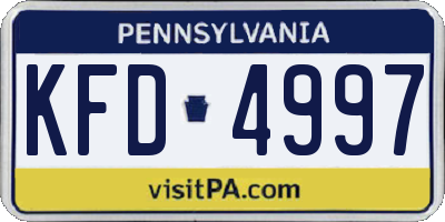 PA license plate KFD4997