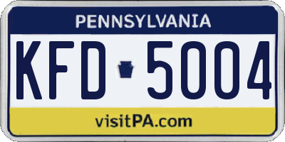 PA license plate KFD5004